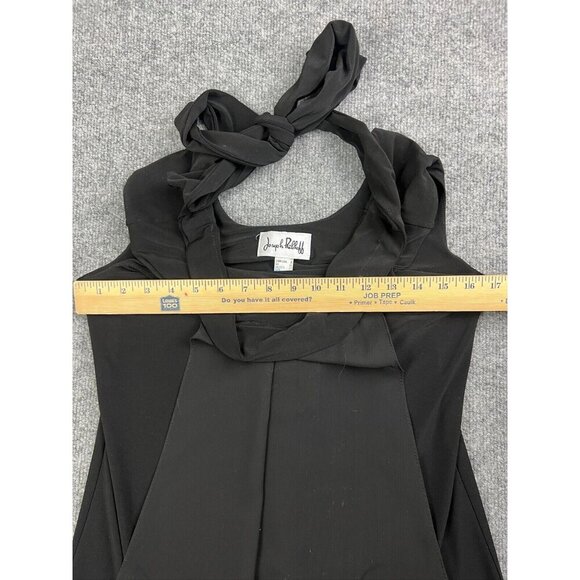 Joseph Rikkoff Sleeveless Dress Women's 6 Black Tie Neck Pleated Balloon Front - Picture 3 of 8